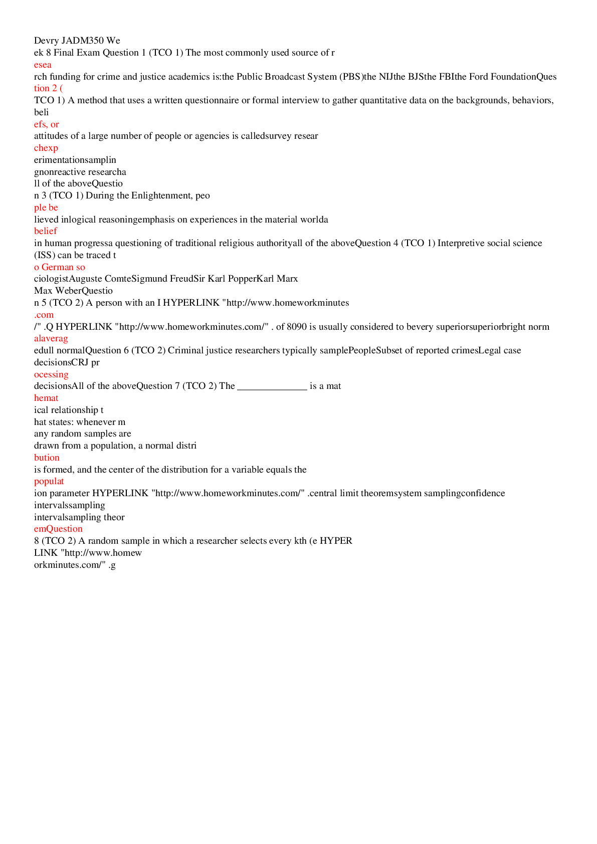 Preview image of Devry JADM350 Week 8 Final Exam /Devry JADM350 Week 8 Final Exam document